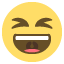 smiling face with open mouth and tightly-closed eyes